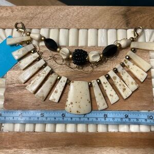 Handmade:  Elegant Cream and Black purse charm